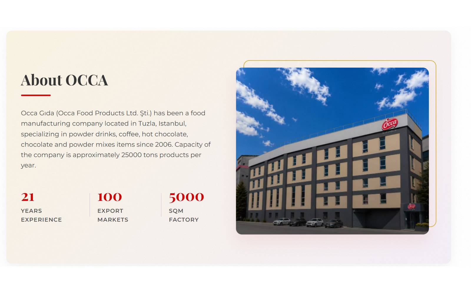 OCCA Gıda Alibaba mağaza vitrini